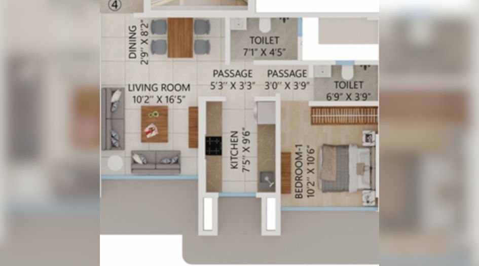 Dream-Sky-View-1BHK-482sqft-unit-plan